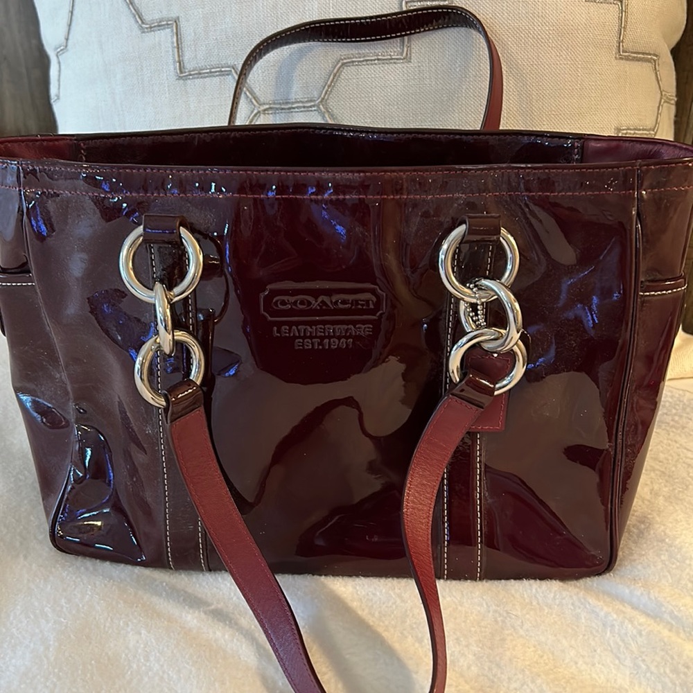 Coach burgundy purse. 8.5x14